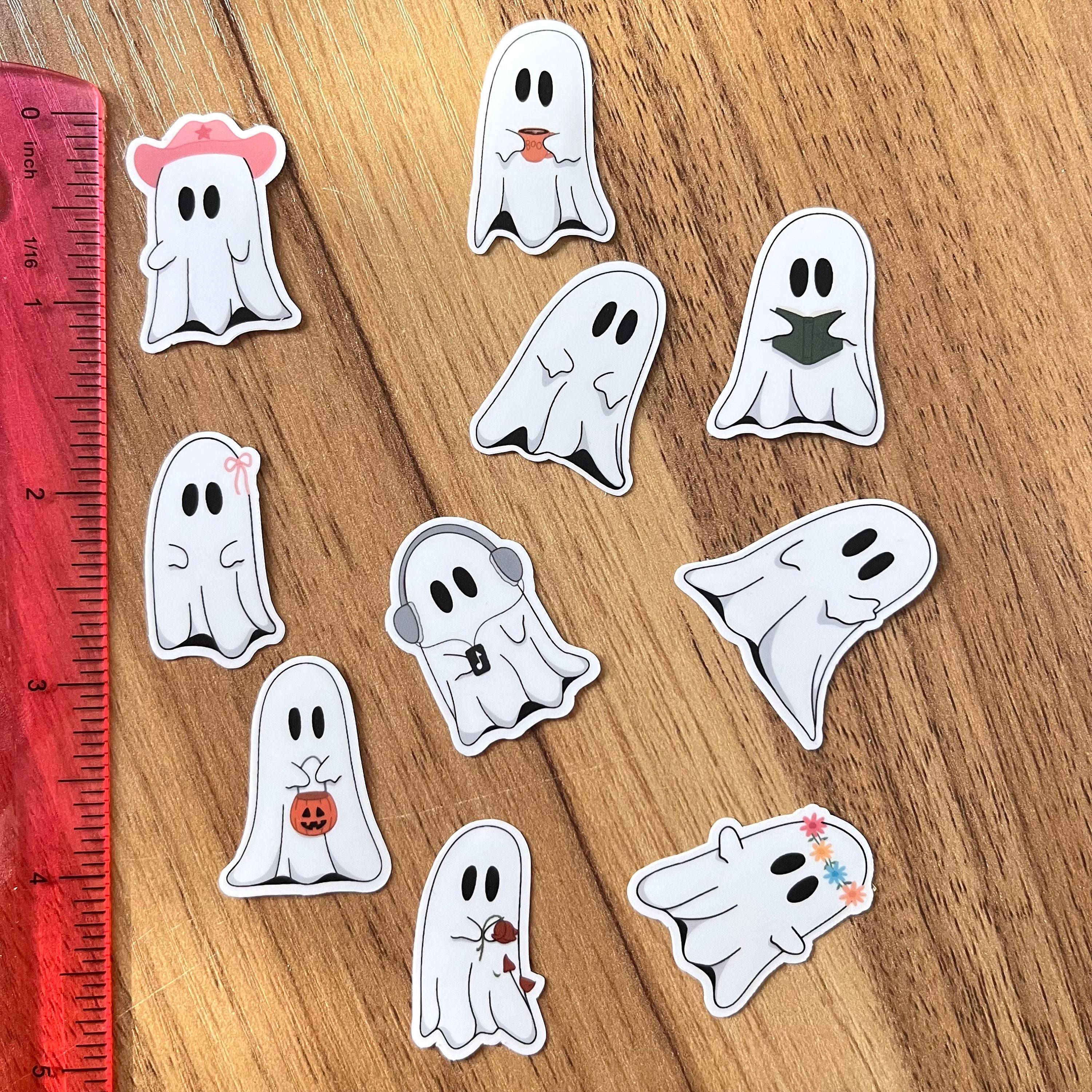 Mini Ghost Stickers: Halloween Sticker Pack, Laptop Decals - Etsy