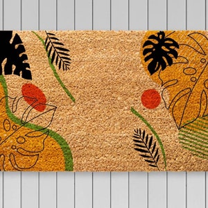 Minimalist Monstera Leaf Doormat , Nature Doormat, Herb Decor, Friend  ,Housewarming Gift,Front Door Decor, Definition Door Mat, Porch Decor