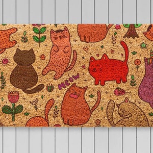 Cat Doormat , Cat Pattern , Welcome Rug,Housewarming Gift,Front Door Decor, Definition Door Mat, Porch Decor