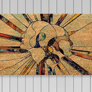 Capacho com padrão humano, tapete de boas-vindas, presente de inauguração, decoração de porta da frente, capacho de definição, decoração de varanda