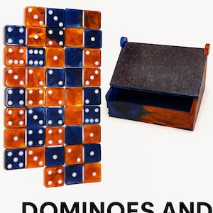 Handmade Resin Dominoes and Matching Box Set