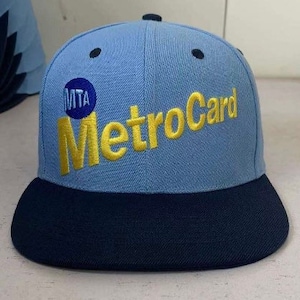 NYCT Old school Aqua Metro carte SnapBack casquette.