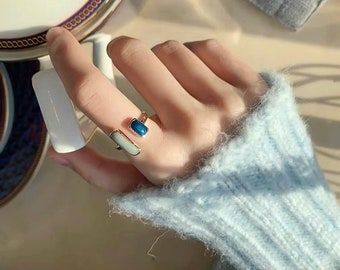 Ring Schmuck Retro Hong Kong Stil Kontrastdesign Wickelring dünner Ring Goldring Minimalistischer Ring offener Zeigefinger Ring