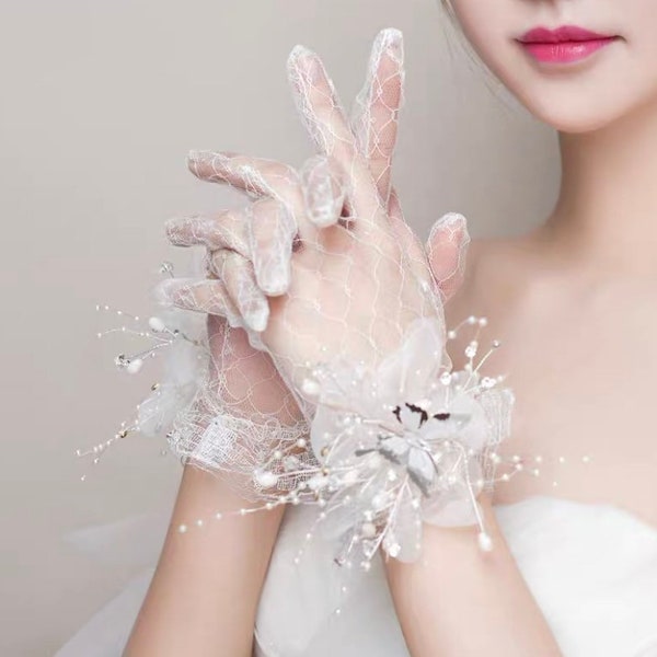 Hochzeit Schmuck elegant Bride lace gloves Hochzeit Schmuck Lace Braut Handschuhe Hochzeit Handschuhe bride Wedding gloves