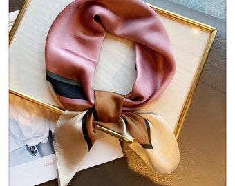 Scarf Koreanische minimalistische Halstücher elegant scarf silk scarf Lux scarf quadratische  Seidentücher multifunktionaler Seidenschal