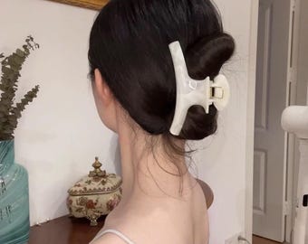 Gold Hair Clip Barrette, Elegant Cellulose Acetate Hair Accessory