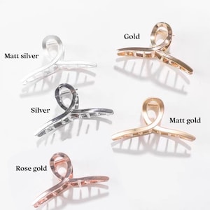 JanieLs Schmuck elegante forcina barrette oro Metall forcina chic Haarspange Haarschmuck Fermaglio per capelli squalo oro Haarklammer regali per lei immagine 4