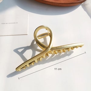 JanieLs Schmuck elegant hairpin barrette gold Metall hairpin chic Haarspange Haarschmuck Gold shark hair clip Haarklammer gifts for her image 3