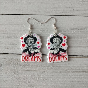 Imperfect Freddy Krueger The Man OF Your Dreams Earrings | Nightmare On Elm Street Earrings | Freddy Krueger Earrings | Horror Movie Earring