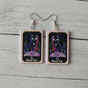 Imperfect The Black Cat Tarot Earrings