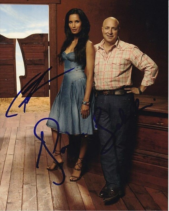padma denim dress top chef Padma Lakshmi and Tom Colicchio Signed 8x10 Top Chef Photo W/ Hologram Coa