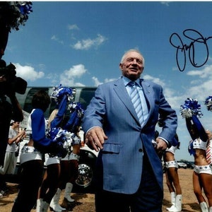 Jerry jones signed nfl dallas cowboys photo w/ hologram coa