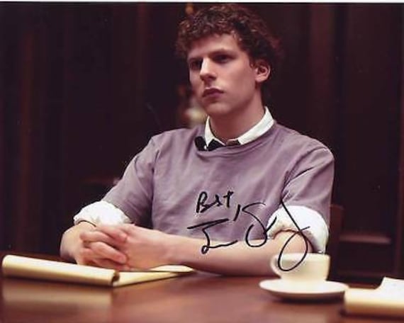 Jesse Eisenberg Signed the Social Network Photo W/ Hologram Coa