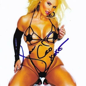 Coco Austin signed 8x10 Sexy Leather Lingerie photo w/ hologram coa ( wife of ice t )