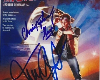 サイン写真 バックトゥザフューチャー マイケルJフォックス クリストファーロイド クリストファー・ロイドとマイケル・J・フォックスのサイン入り8x10