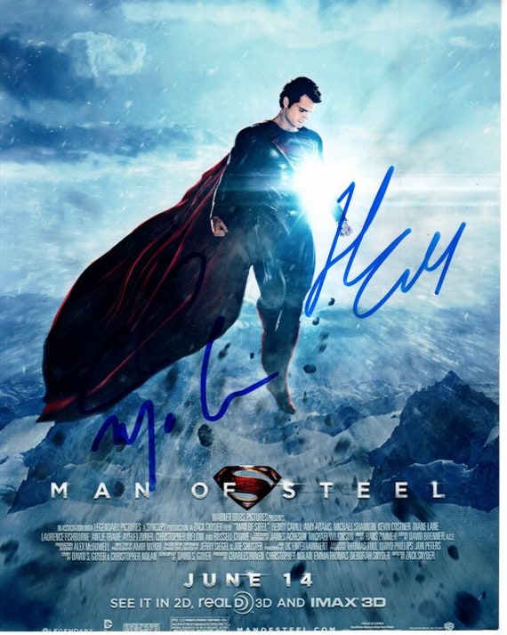 ヘンリー・カヴィル直筆サイン入り写真‥‥マン・オブ・スティール… Christopher Meloni and Henry Cavill Signed 8x10 Man of Steel