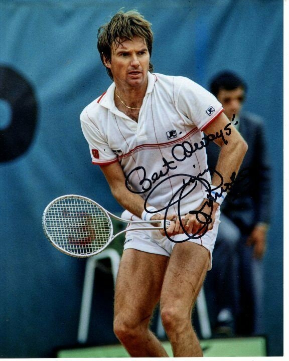 ジミー・コナーズのサイン入りテニス写真（ホログラム証明書付き