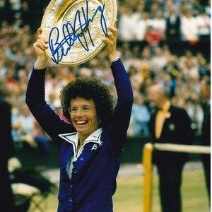 Billie Jean King signed 8x10 tennis photo w/ hologram coa
