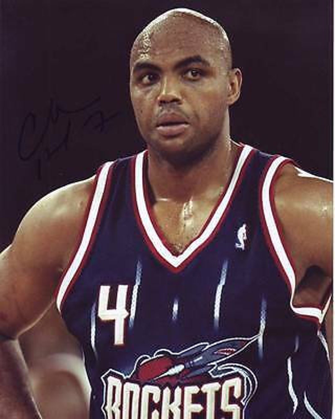 Charles Barkley Signed Nba Houston Rockets Photo W/ Hologram Coa
