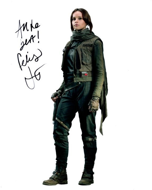 フェリシティ・ジョーンズ 証明書直筆サインフォトStar Wars ローグ・ワン フェリシティ・ジョーンズのサイン入り8x10スターウォーズ ローグワン