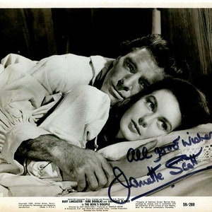 Janette Scott signed 8x10 the devil&#39;s disciple w burt lancaster photo w/ hologram coa