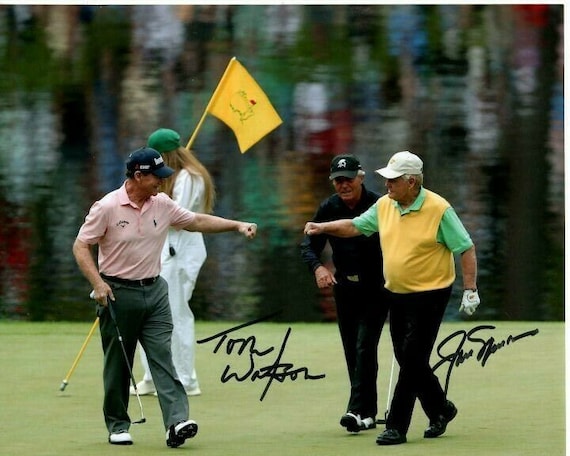 Tom Watson and Jack Nicklaus Signed 8x10 Pga Golf Photo W