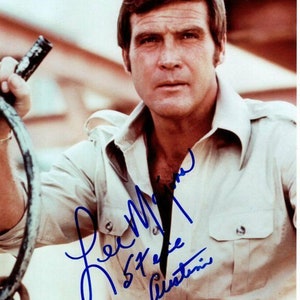 Lee Majors signed 8x10 the six million dollar man steve austin photo w/ hologram coa