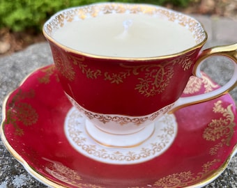 Beeswax Candle in Royal Albert Teacup: Handmade, Unscented, All Natural