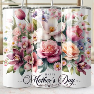 Envoltorio floral para vaso del Día de la Madre: PNG imprimible (descarga digital)