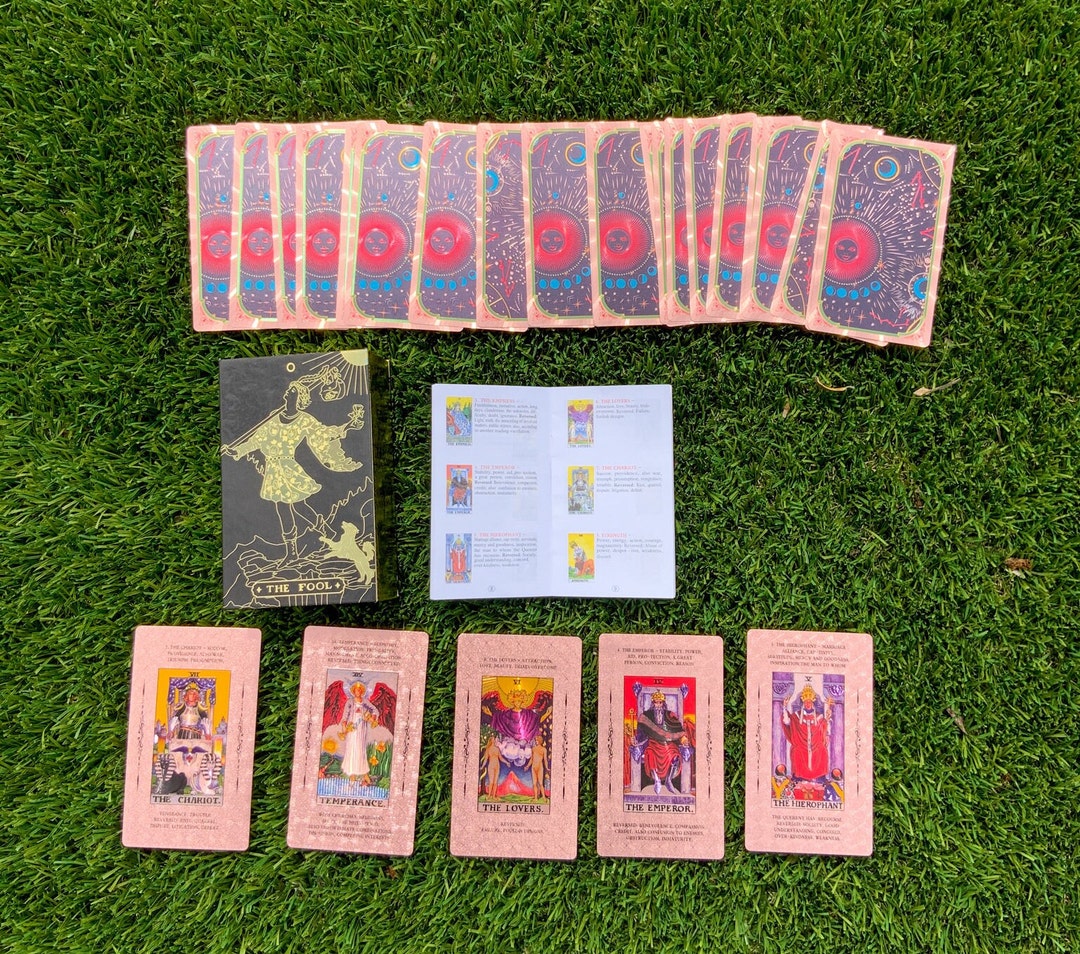 Pink Tarot Cards With Guidebook Pink Tarot Cards With Etsy