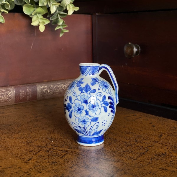 Vintage Delft Small Pitcher Jug | Royal Delft Porceleyne Fles 3" Creamer | Vintage Pottery 1959