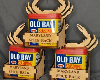 Old Bay Spice Rack, MD Spice Rack, Unique Maryland Gift, Old Bay Gift, Old Bay Lovers, Maryland Crab Gift, Old Bay All Day