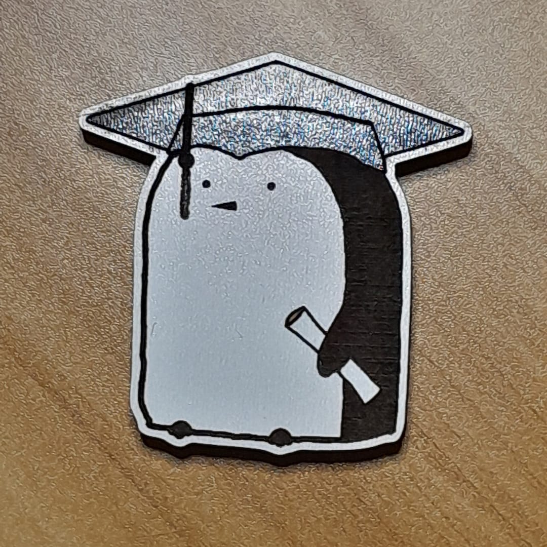 Graduation Penguin Magnet | Engraved Wooden Magnet - Penguin Gift ...