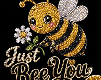 Strass Just Bee You, png, sprankelende afbeelding honingbij (digitale download)