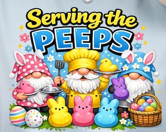 Lunch Lady Easter Serving the Peeps PNG | Easter Server, Waitress, Cafeteria Worker Design (Instant Download)