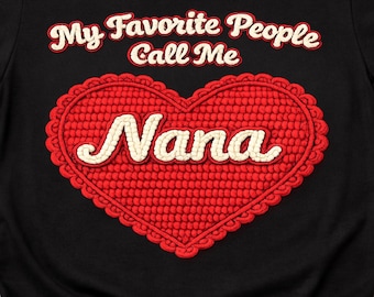 Nana Heart Sublimation Design PNG, Crochet Style Clipart (Digital Download)