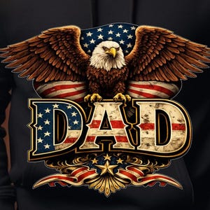 Patriotic Dad Eagle American Flag PNG (Instant Download)