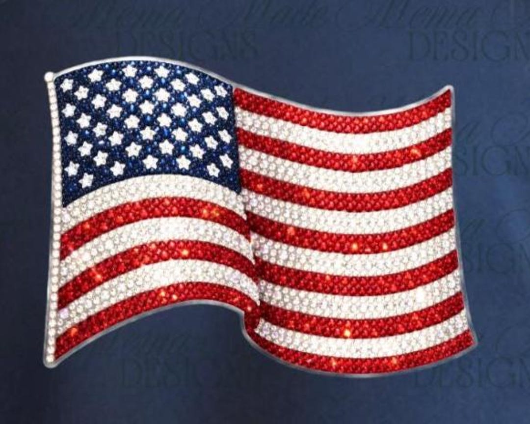 Rhinestone American Flag PNG, Faux Bling USA Design, 4th of July ...