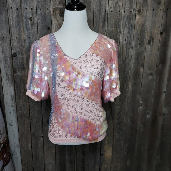 Vintage 90’s pink sequin top
