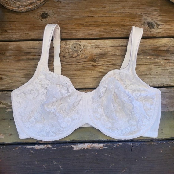 Gemm White Bra Satin & Lace 40g Underwired Firm Control Full Cup