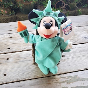 Disney Store Liberty Minnie Mouse Plush Statue Liberty NYC Souvenir Mint Green image 1