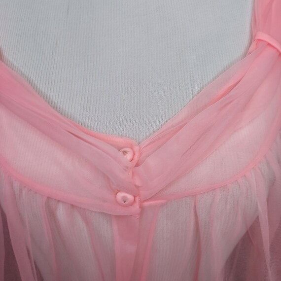 Womens Medium Vintage Lingerie Pink Babydoll Flow… - image 4