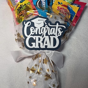 Full Sized Candy Graduation Bouquet, Candy and Snack Bouquet, Unique Gift for Him or Her, Special Occasion Bouquet