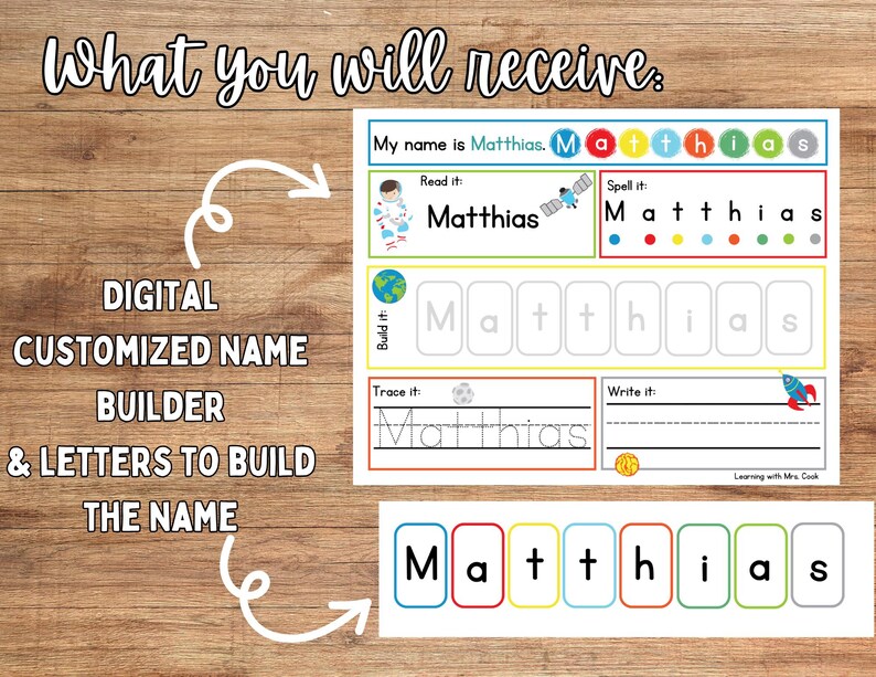 Digitial Dry Erase Name Tracing Practice Mat for Homeschool Preschool ...
