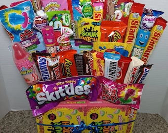 Full Size Candy and Snack Bouquet, Happy Birthday, Unique Gift for Him or Her,Candy Lover Gift| Valentine Bouquet,Peanut Butter Lover Gift