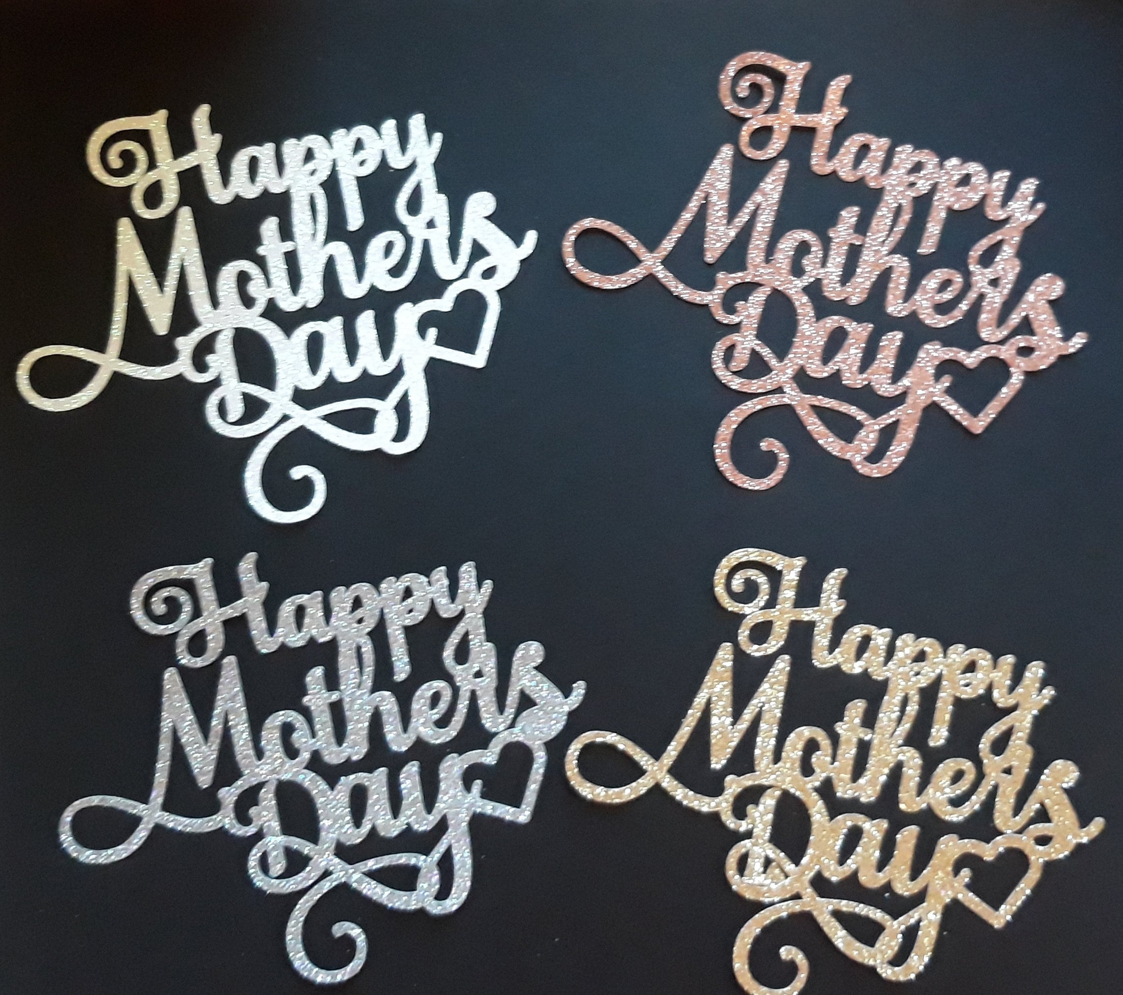 Mother's Day Toppers Treat Toppers Cardstock Toppers Breakable Heart
