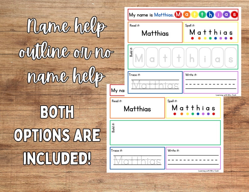 Printable Name Tracing Builder, Tracing Name Sheet, Editable Name