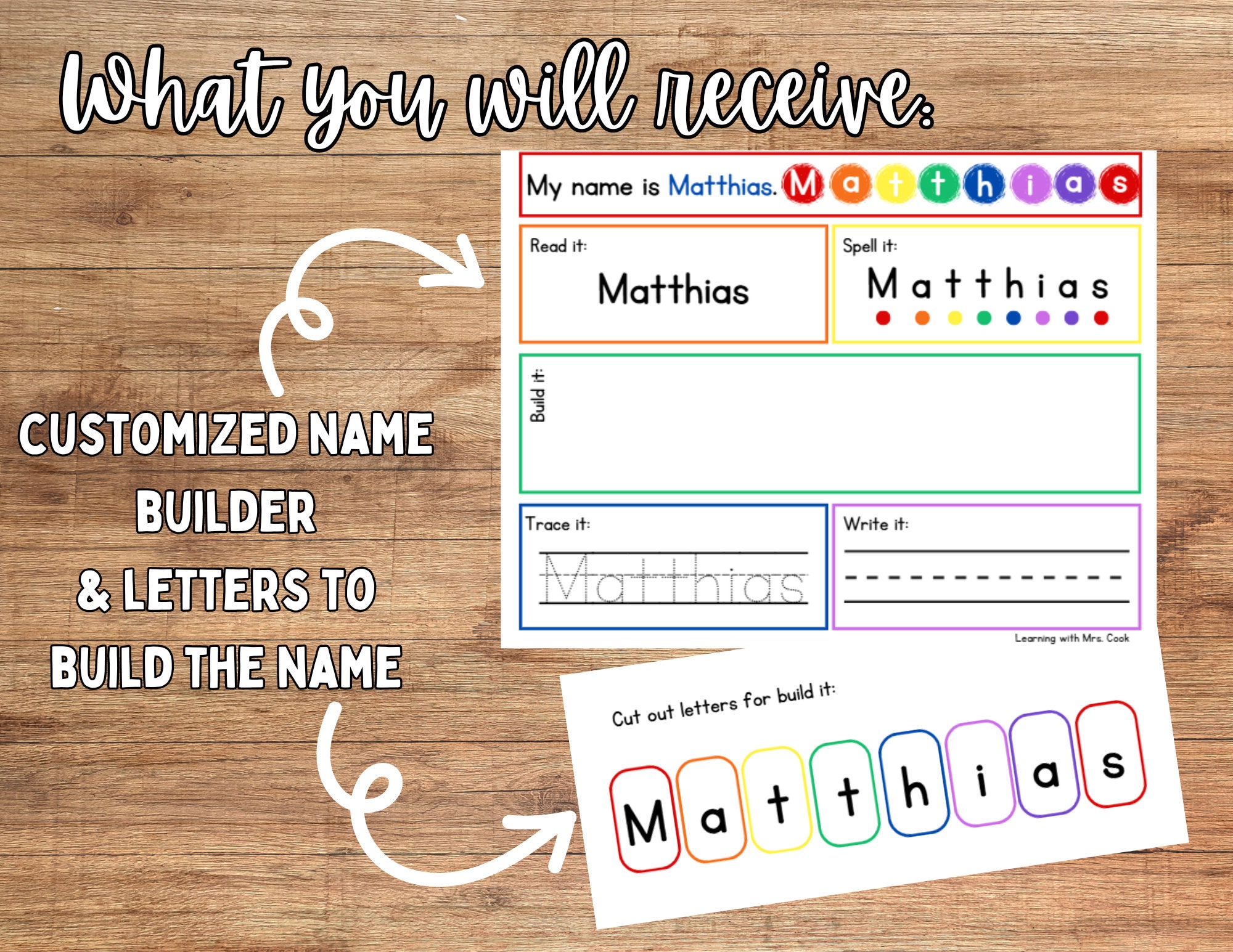 Printable Name Tracing Builder, Tracing Name Sheet, Editable Name