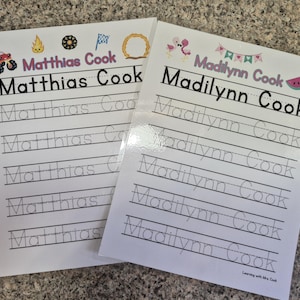 Digital Custom First and Last Name Practice, Tracing Name Sheet, Name Worksheet, Homeschool Preschool Kindergarten Name Practice