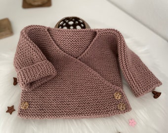 Strick-Kiddies Wickeljäckchen Wickeljacke Strickjacke Baby Neugeboren Jacke Jäckchen Strick gestrickt handgestrickt